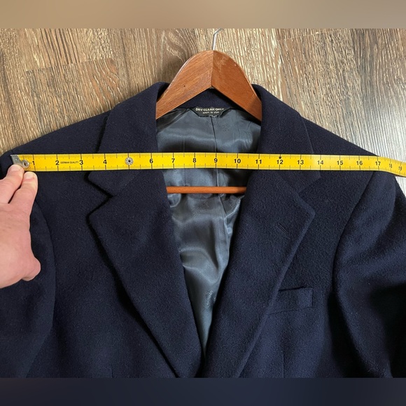 100% Cashmere Made in USA Mark Shale Navy Blue 2 Button Jacket Men’s M size 40 - Picture 12 of 13